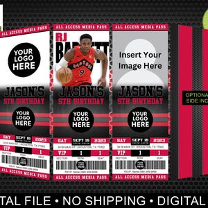 Toronto Raptors thematische Basketball-Einladung, digitale Einladung, Sporteinladung, Geburtstagsfeier-Einladung