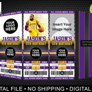Los Angles Lakers Invitation, Lakers Invite, Basketball Invitation, Digital Invitation, Sports Invitation, Birthday Party Invitation