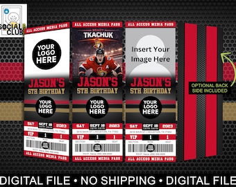 Ottawa Senators Birthday Ticket Invitation | Hockey Party, Editable (Digital Download)