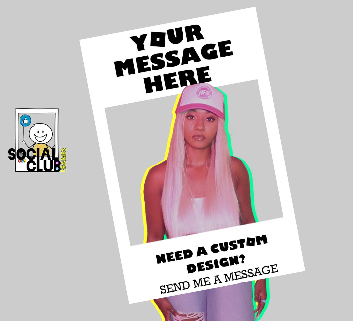 Tik Tok Selfie Frame Social Media Photo Booth Prop Editable Etsy