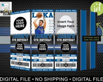 Dallas Mavericks Birthday Ticket Invitation | Editable Basketball Party (Digital Download)