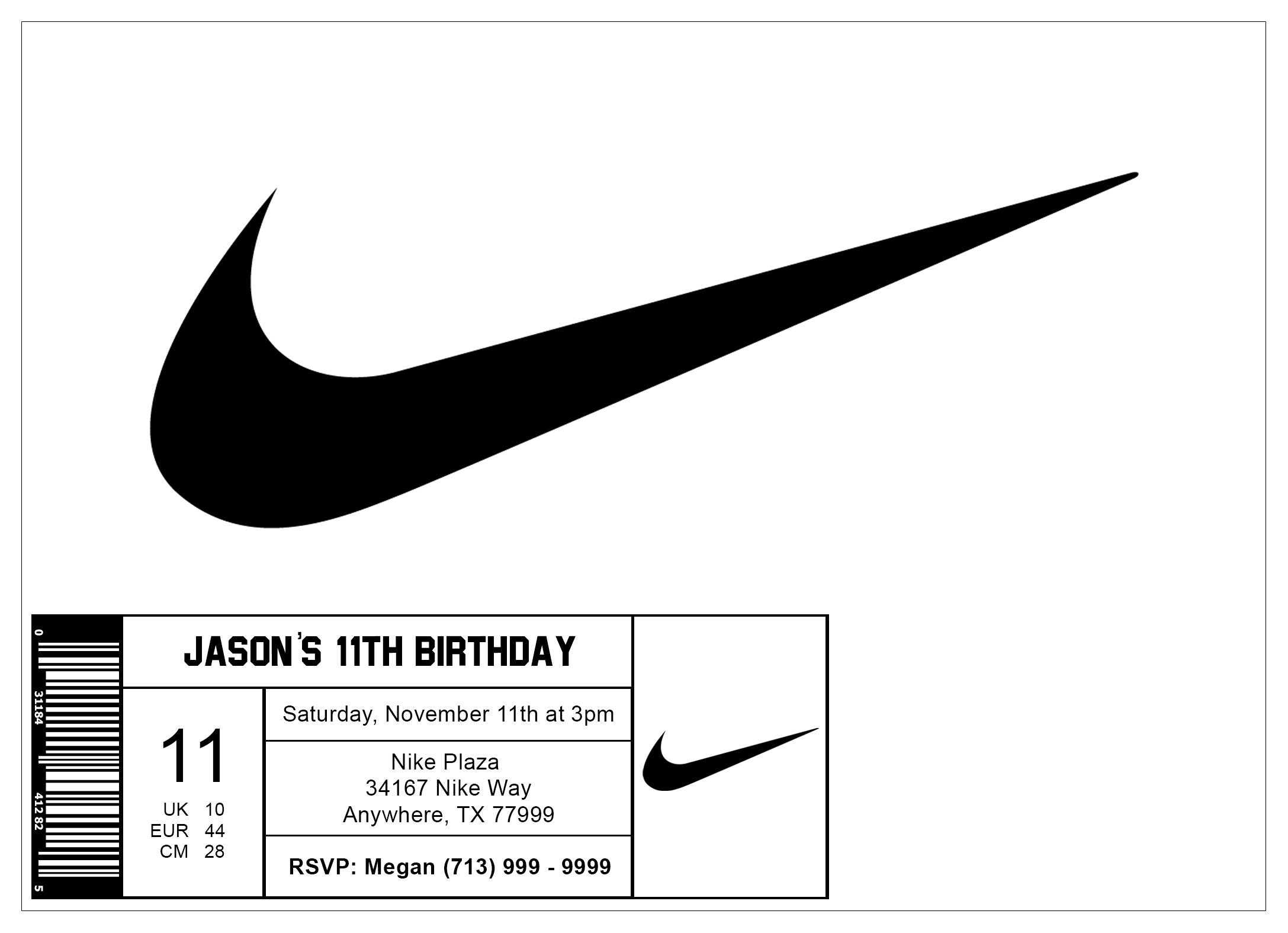 Nike Invitation Template Free