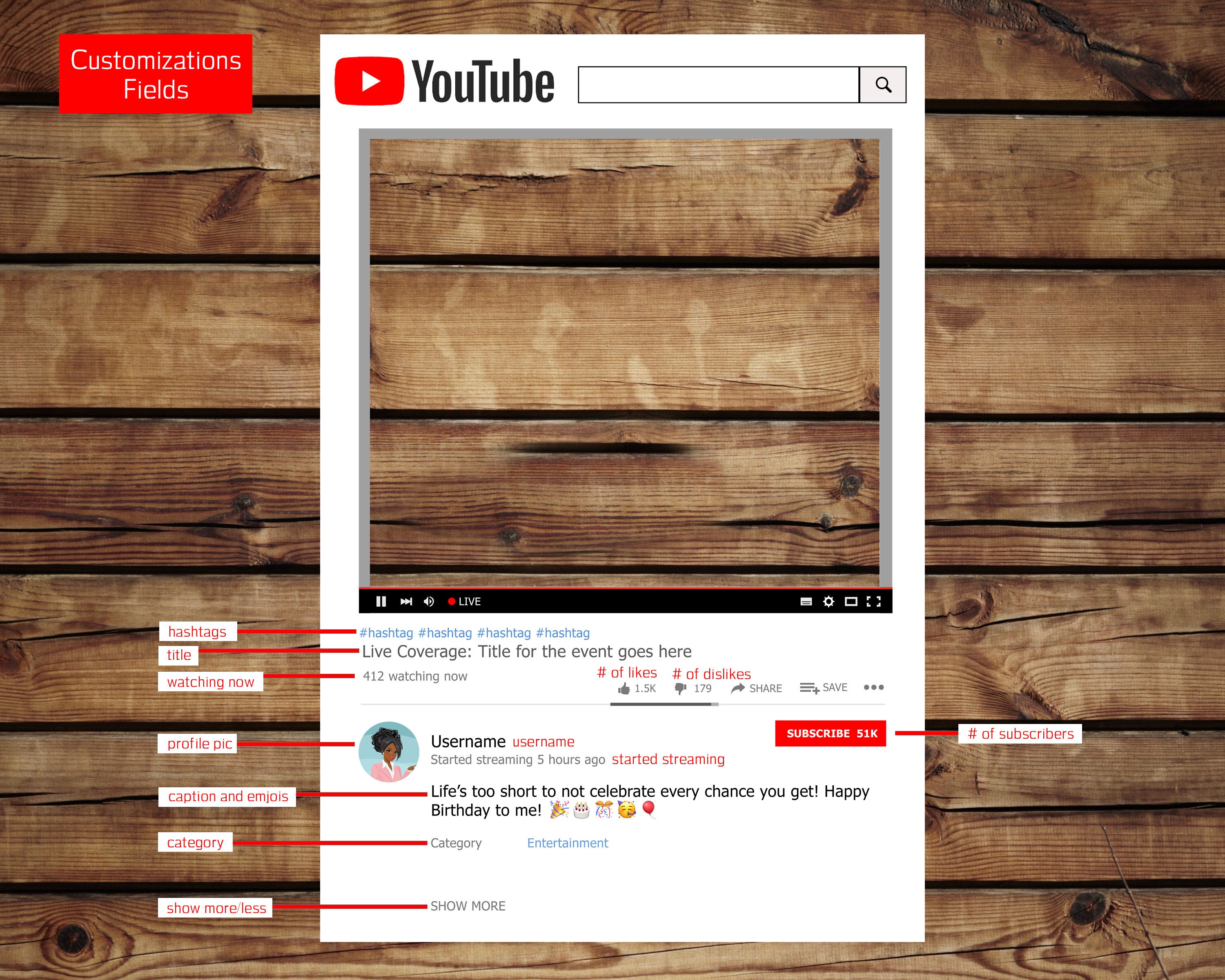 Instant Download Youtube Photo Frame Prop Etsy India