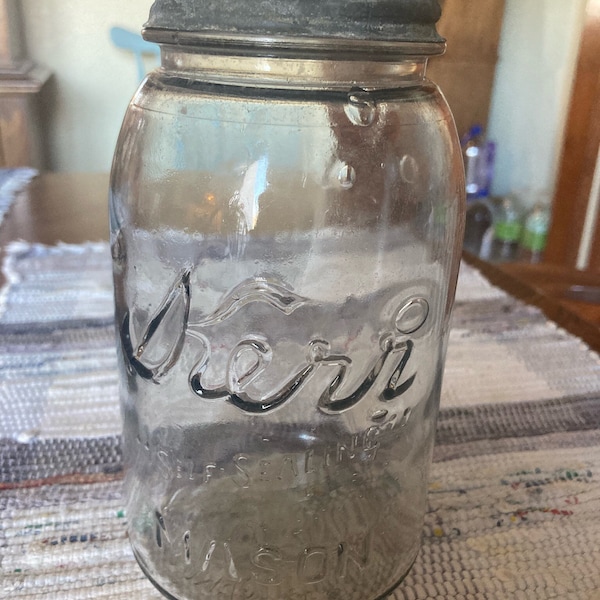 Vintage Kerr Quart  Mason Jar Self Sealing Pat August 31 1915