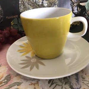 Vintage Mikasa Elite Largo Yellow Cup with 6 Saucers