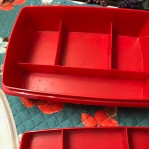Vintage Red Tuppercraft Rectangular Container With Tray - Etsy
