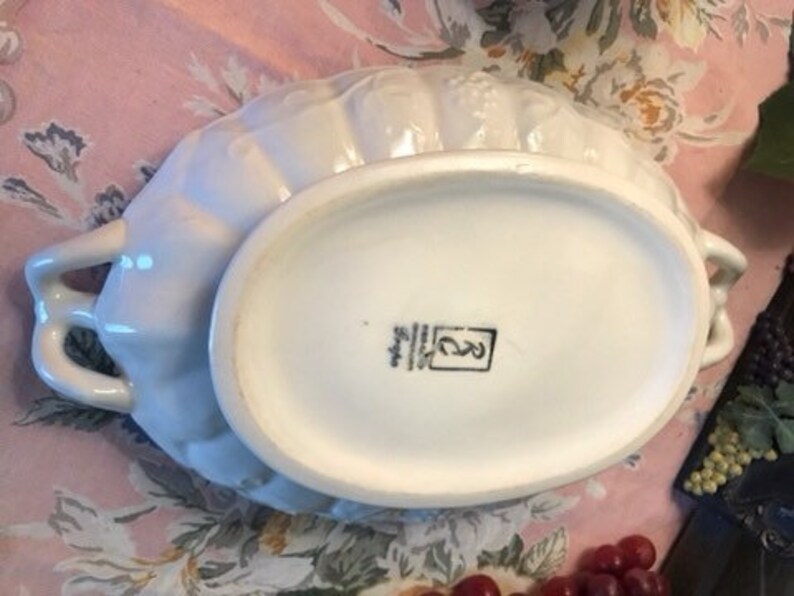 Vintage White Red Cliff Ironstone Covered Casserole USA Etsy