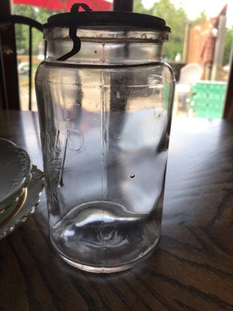 Vintage Economy Quart Canning Jar With Metal Cap Lid Etsy