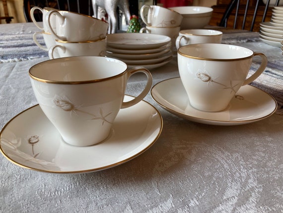 Noritake Ivory China 7546 Nora Pattern Pair of Cups and Saucers - Etsy