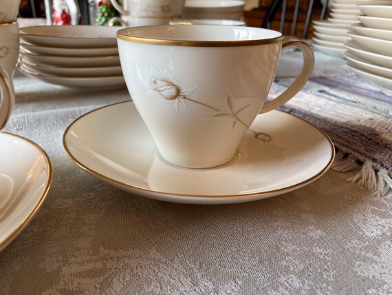 Noritake Ivory China 7546 Nora Pattern Pair of Cups and Saucers - Etsy
