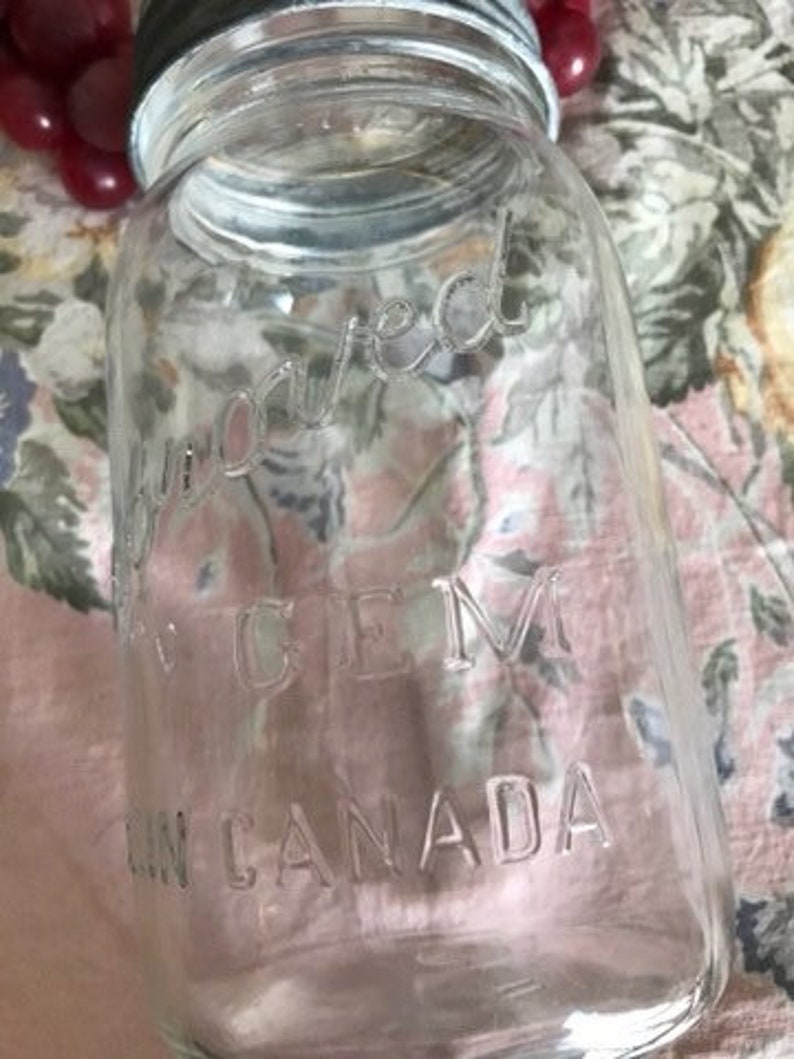 Vintage Improved Gem Canning Mason Jar With Gem Cap and Jewel Etsy