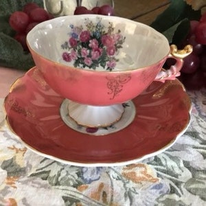 Lovely decorative cup and saucer made in Japan