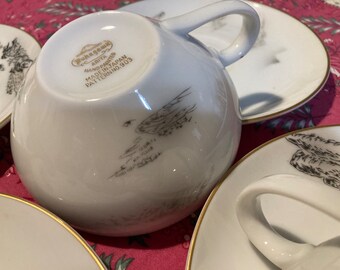 Vintage Fukagawa Arita Tea Cup & Saucer Set, Hand Painted