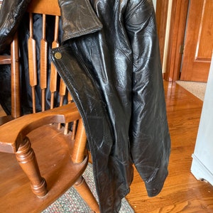 Vintage Black Napoline Leather Outfitters Men’s Leather Jacket XL