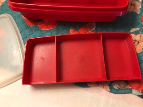 Vintage Red Tuppercraft Rectangular Container With Tray - Etsy