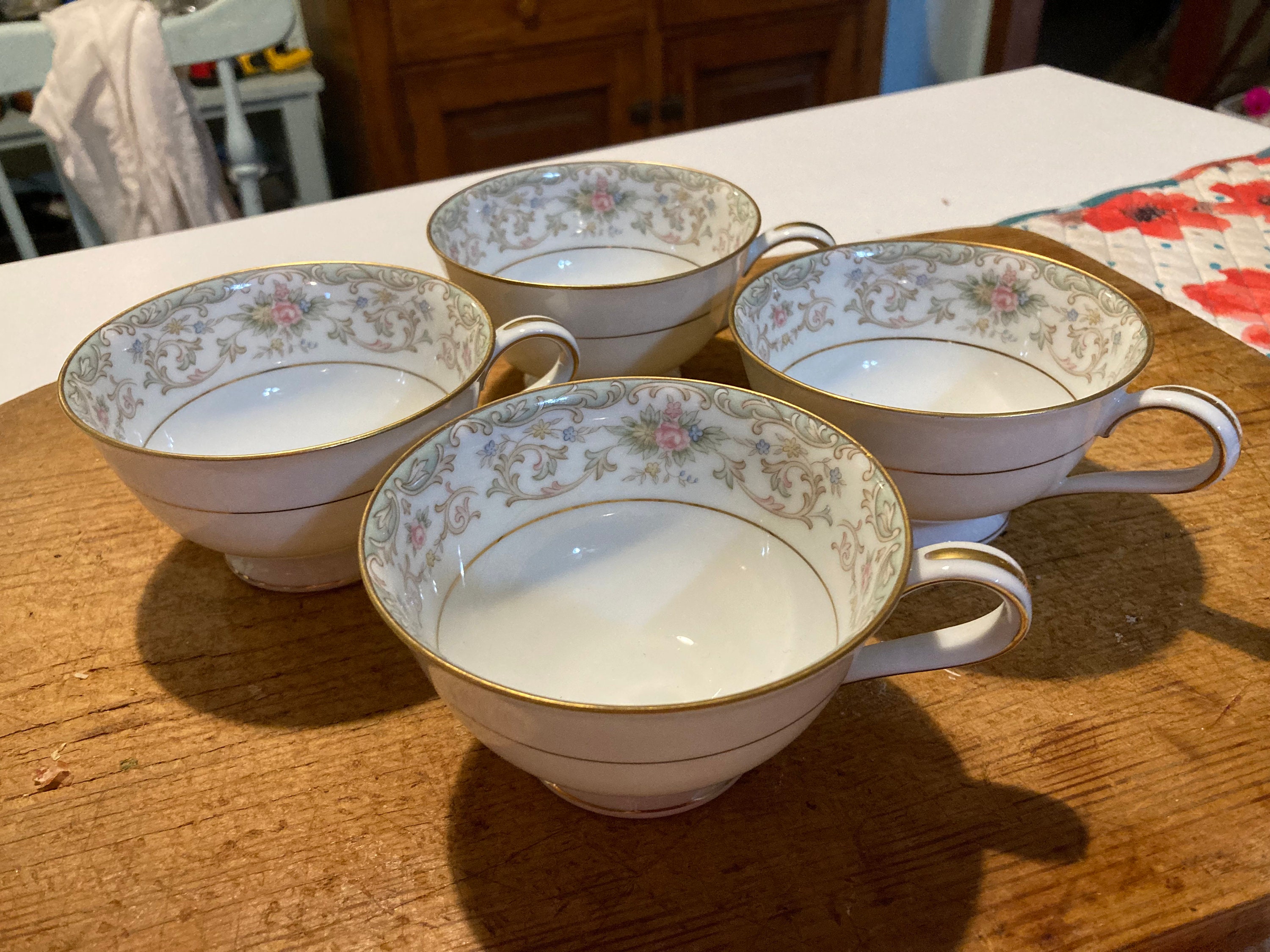 Vintage Set of Teacups for the Noritake Japan Croydon Pattern 5908