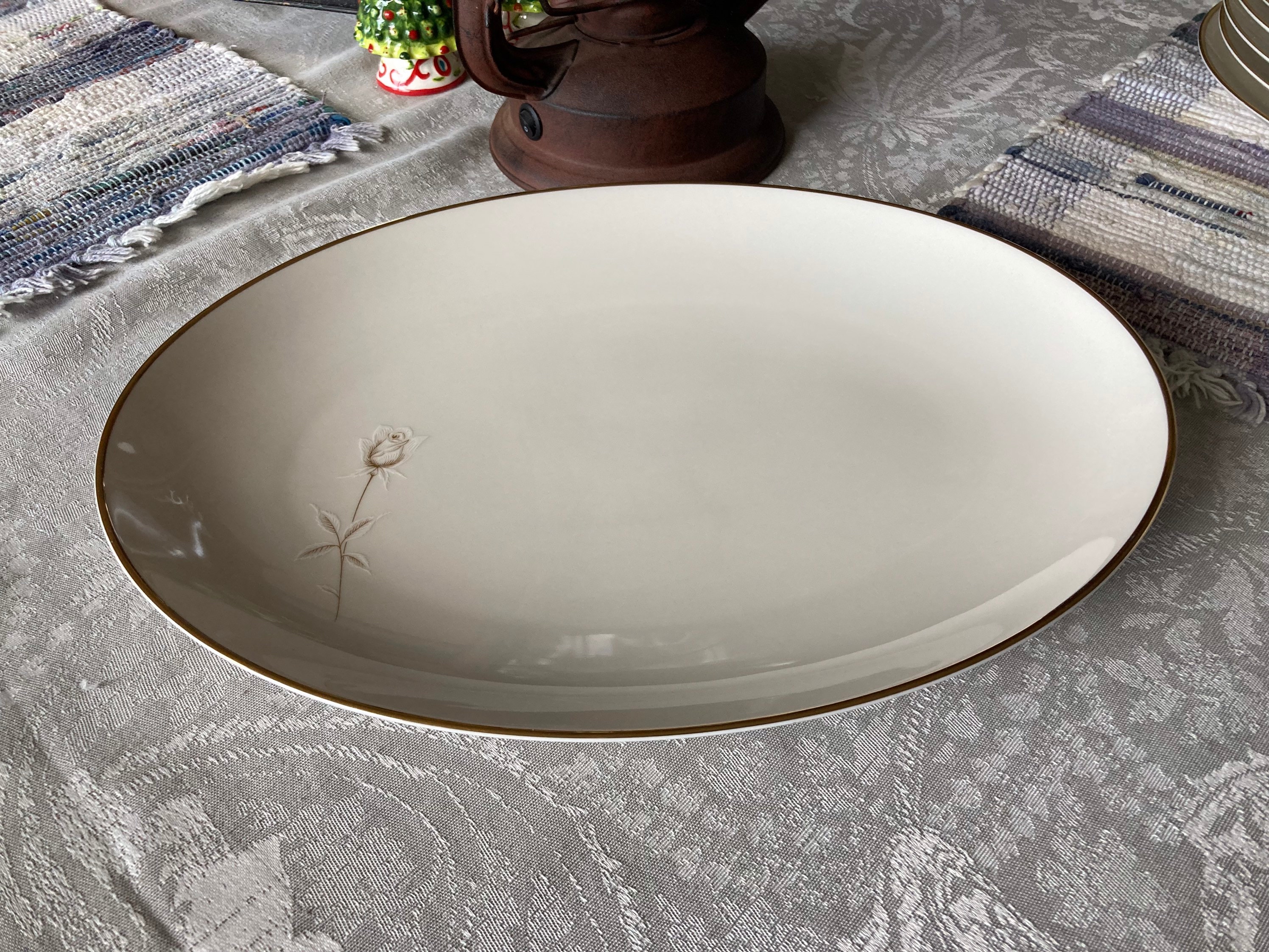 Vintage 1960s Noritake Ivory China Japan Oval Platter Nora Pattern