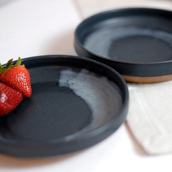 Handmade Ceramic Bowl | Deep Plate | Pasta Bowl | Salad Plate | Deep Dish | Pottery Dinner Plate | Black Plate