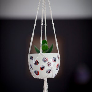 Ceramic Planter - Macrame Hanging Planter - Succulent Planter - Ceramic Hanging Planter - Plant Hanger - Air Plant Holder - Macrame