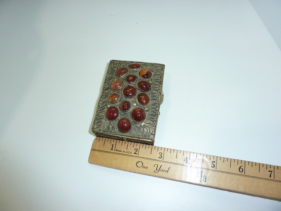 Vintage Ethnic Silver Tone with Carnelian Pill or… - image 10