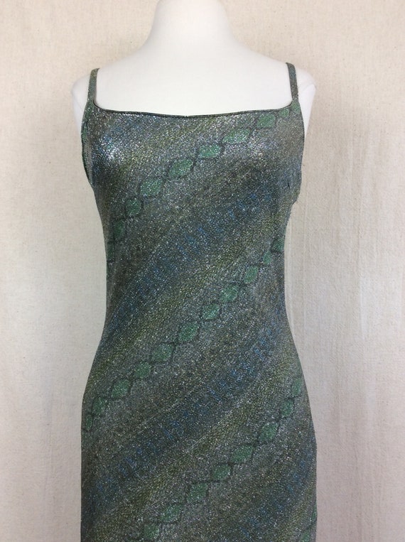 Vintage Snakeskin Dress // 1990s party dress faux… - image 3