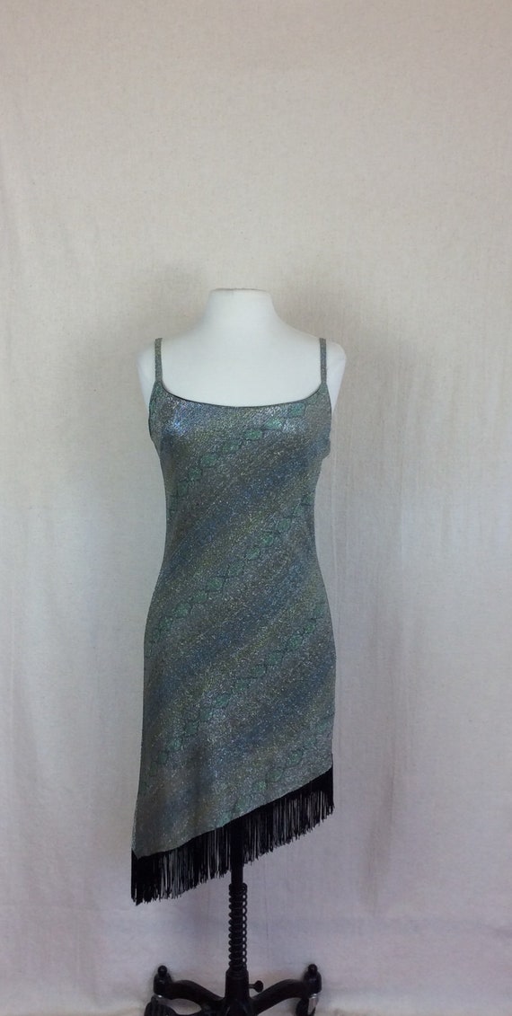 Vintage Snakeskin Dress // 1990s party dress faux… - image 2