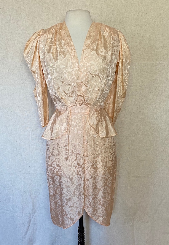 80’s Pale Pink Suit // vintage 1980s pink satin su