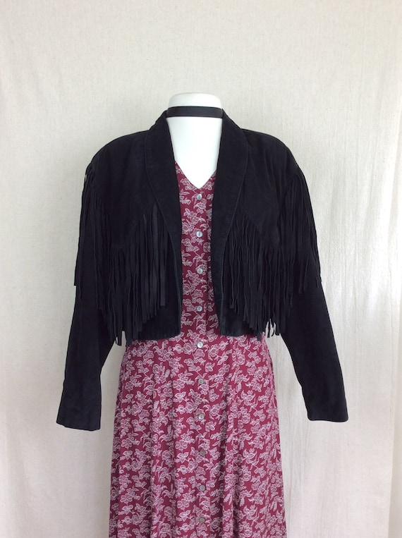 Vintage Fringe Suede Jacket // 1980's Ann Taylor … - image 1