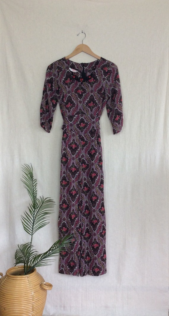 Vintage 70's Jumpsuit // 1970s paisley floral jum… - image 6