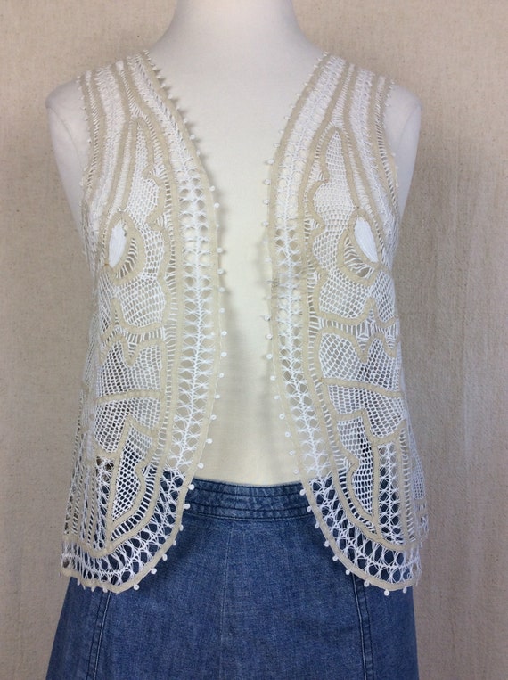 Vintage Crochet Vest // 1970s handmade crochet to… - image 9