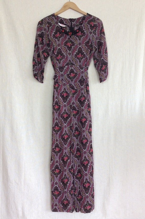 Vintage 70's Jumpsuit // 1970s paisley floral jum… - image 3