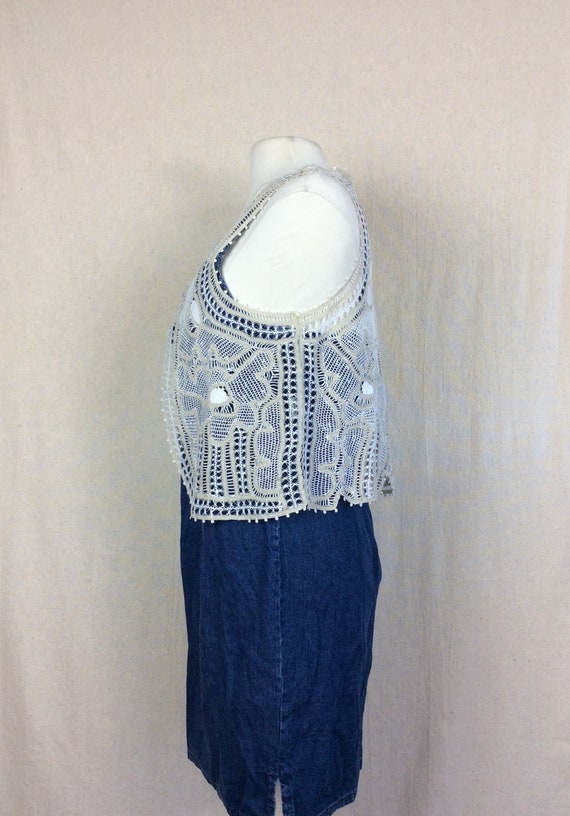 Vintage Crochet Vest // 1970s handmade crochet to… - image 4