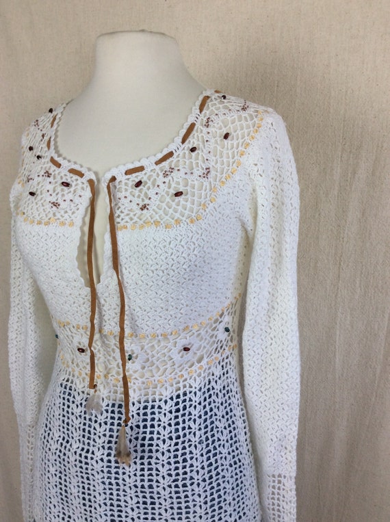 Vintage Crochet Sweater // 1990s Rampage top 90s … - image 5
