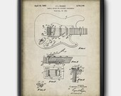 Fender Stratocaster Guitar 1956 Patent Instant Download Musical instrument Vintage Printable 222