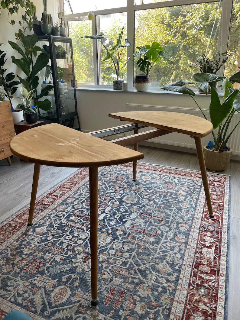 Extending Extendable Round Dining Table Circular Wooden Etsy UK