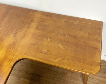 Handmade Solid Wood Corner Desk / Table, Curves, Workstation