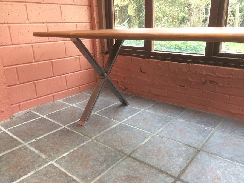 Bespoke Handmade Wooden X Legs Dark Waxed Dinning Table Desk. Etsy