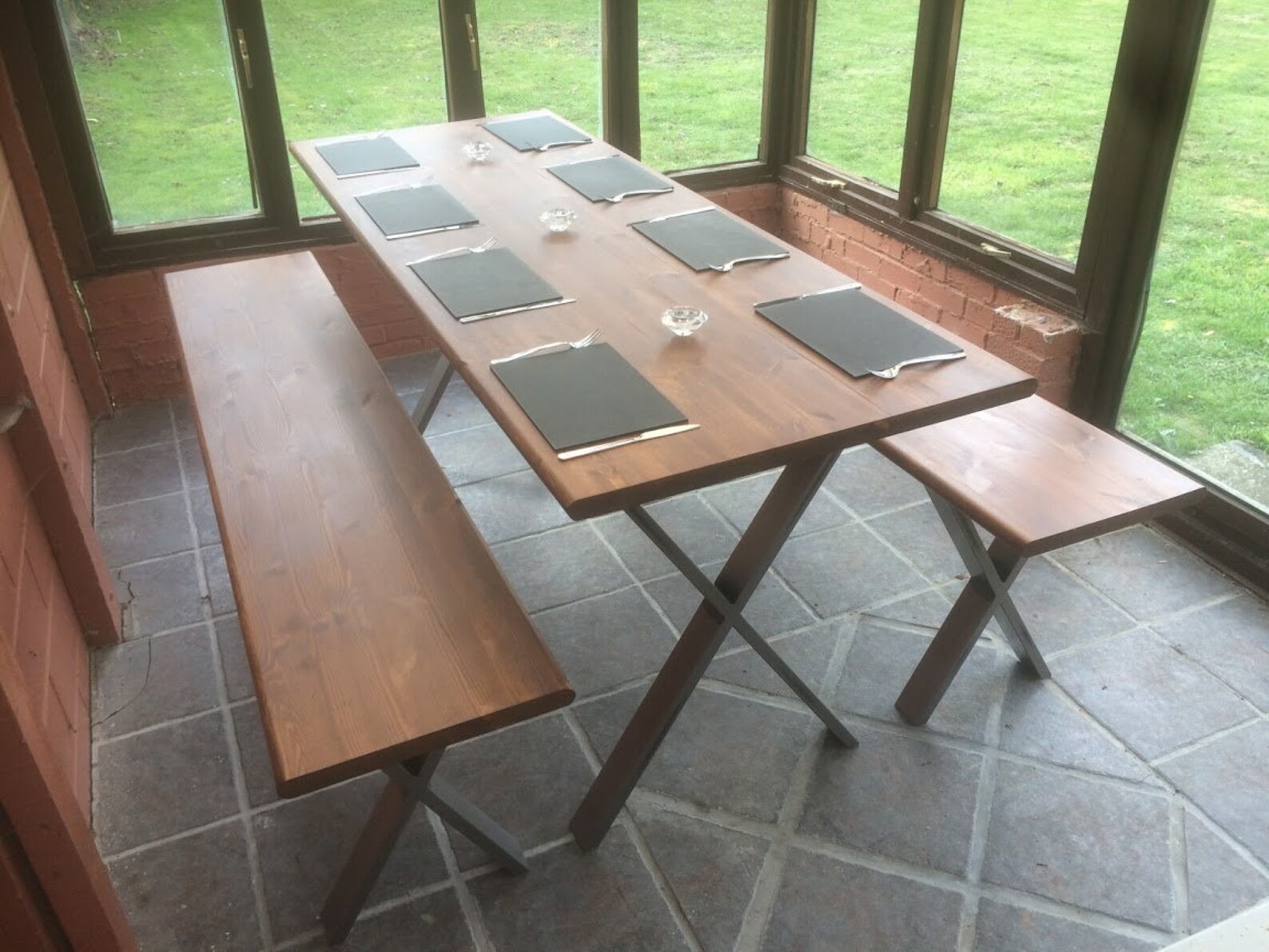 Bespoke Handmade Wooden X Legs Dark Waxed Dinning Table 200cm Etsy