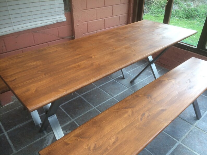Bespoke Handmade Wooden X Legs Dark Waxed Dinning Table 200cm Etsy