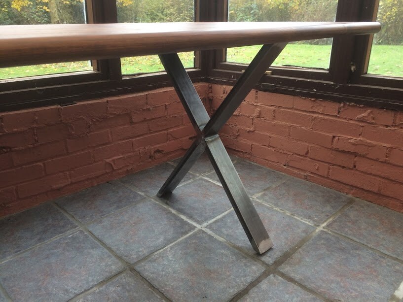 Bespoke Handmade Wooden X Legs Dark Waxed Dinning Table Desk. Etsy
