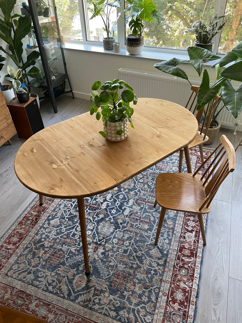 Extending Extendable Round Dining Table Circular Wooden Etsy UK