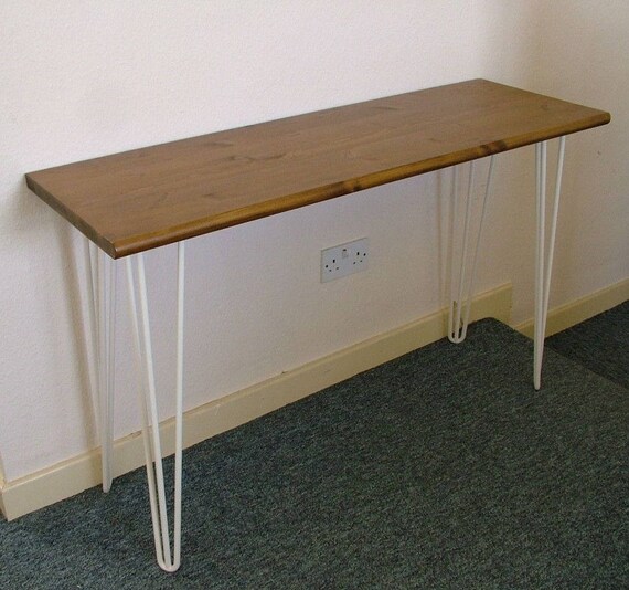 Bespoke Handmade Wooden Table Desk 120 X 40 White Hairpin Etsy