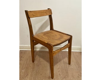 Handmade solid wood dining chair, natural wood