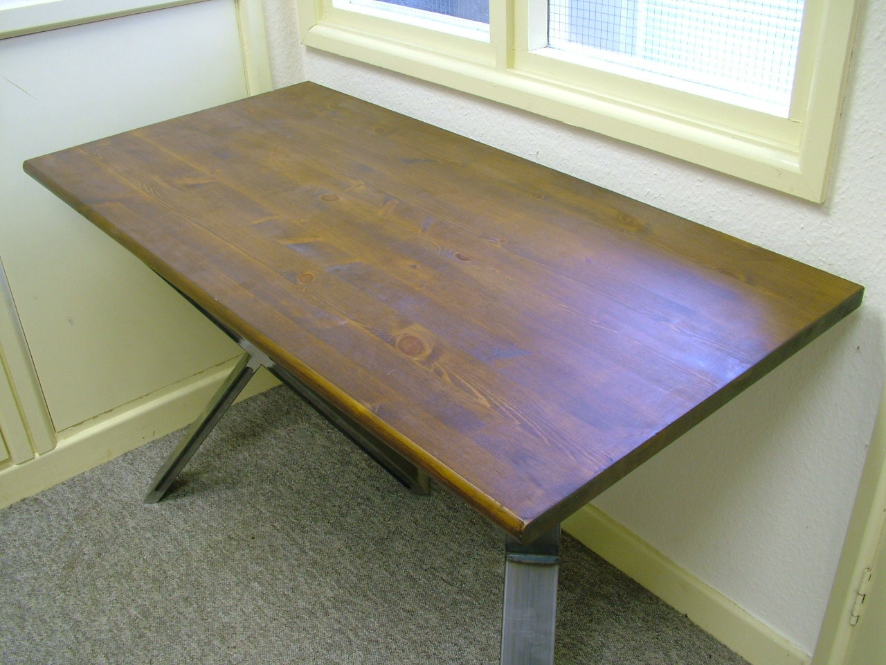 Bespoke Handmade Hipster Wooden X Legs Dark Waxed Table Desk. Etsy