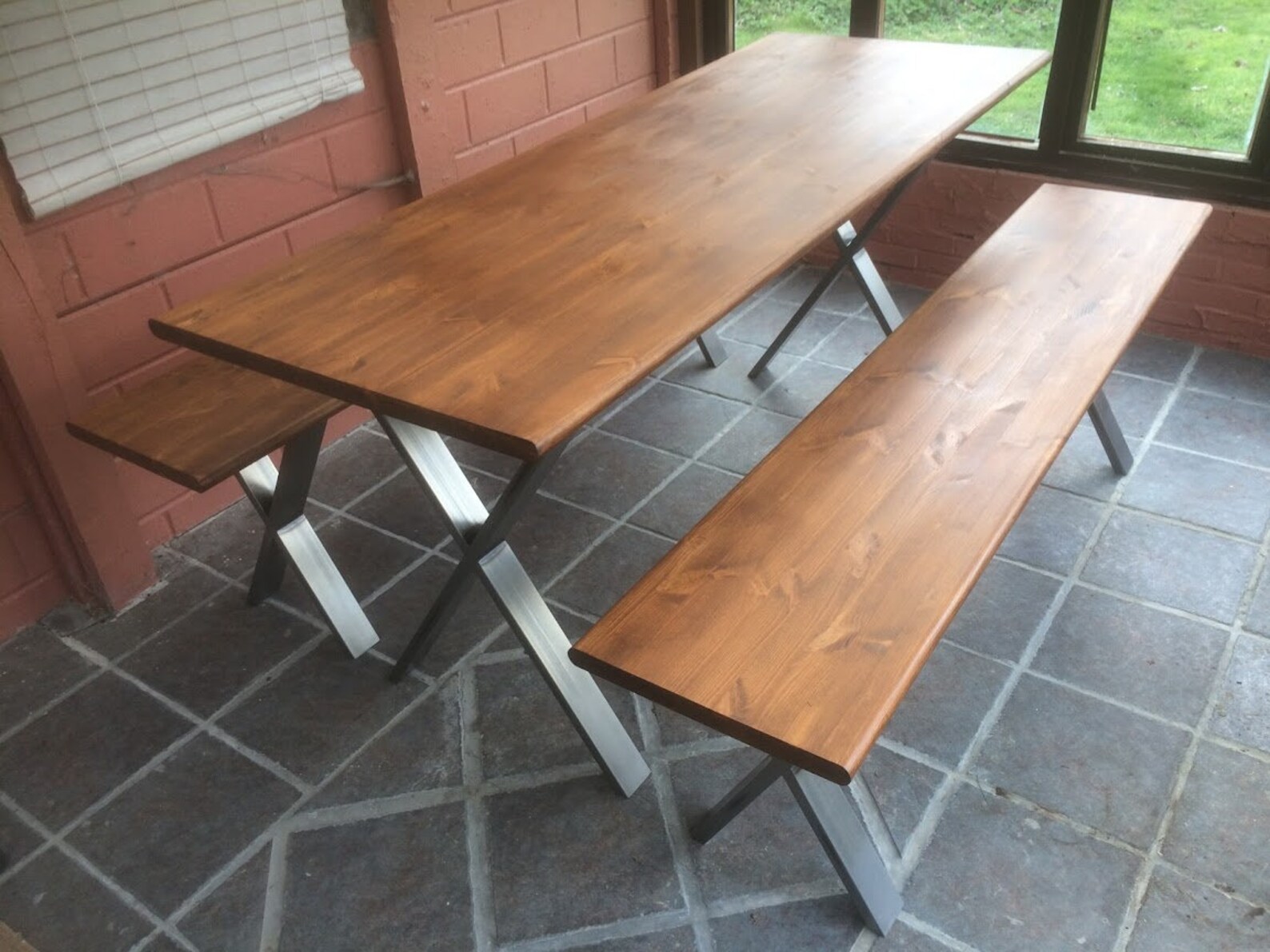 Bespoke Handmade Wooden X Legs Dark Waxed Dinning Table 200cm Etsy