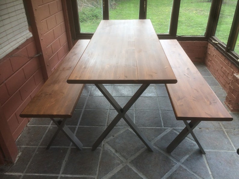 Bespoke Handmade Wooden X Legs Dark Waxed Dinning Table 200cm Etsy
