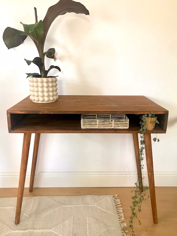 Slim wooden desk deals