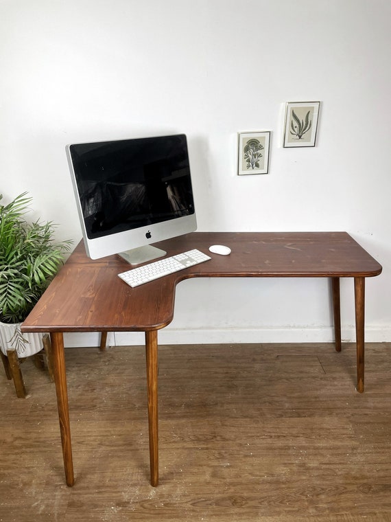 Handmade Solid Wood Corner Desk Table Curves Workstation 160 X