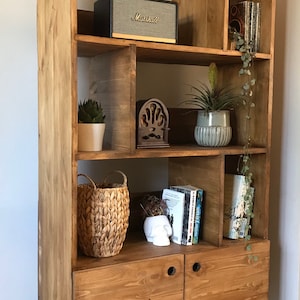 Bespoke Handmade Wood Book Shelf, Cabinet, Shelving Unit. Shelf unit. Hairpin Legs Waxed 150 x 80 x 35cm
