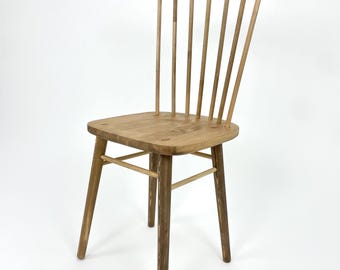 handmade dining chair solid wood Windsor-Style Chair – Scandinavian, Nordic, tapered legs, kitchen chair